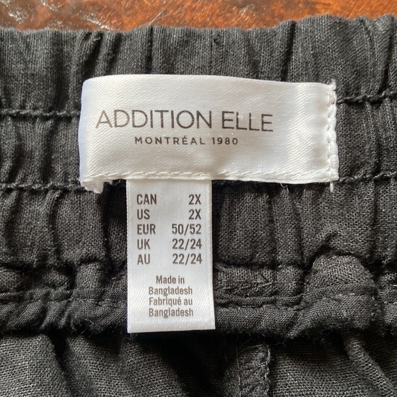 ADDITION Elle Linen Blend Pull-On Bermuda Shorts Black Size 2X - Picture 10 of 16
